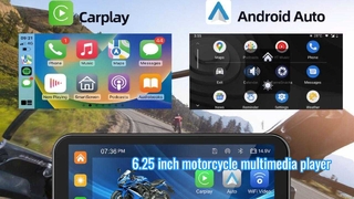 6.25 inch motorcycle Apple CarPlay recorder and radio runs all streaming media apps smoothly