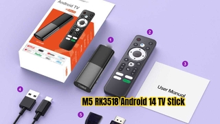 M5 RK3518 Android 14 TV Stick with Built-in iBO Streaming Player 
