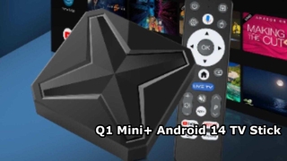 Q1 Mini+ Android 14 TV Stick, RK3518 8K Ultra HD Streaming Media Player with Google Assistant