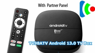 TV98ATV Android 13.0 TV Box with ibo Partners Panel Available for World European Arabic UK Brazil 